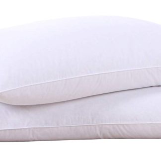 puredown® Goose Feathers and Down White Pillows with 100% Cotton Cover, Bed Sleeping Hotel Collection Pillows Set of 2, Standard Size