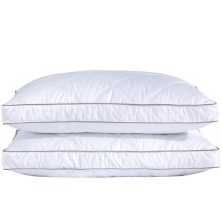 puredown® Goose Feathers and Down Pillow for Sleeping Hotel Collection Bed Pillows, 100% Cotton Cover,Gusseted, King, Set of 2