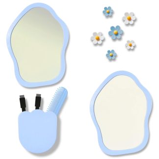KEYDUACU 12 pcs Girls Blue Locker Accessories, Locker Decorations Including Mirrors, whiteboards, Magnets and organizing Supplies. Ideal for Back-to-School Essentials and The Offic