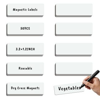 50Pcs Magnetic Dry Erase Labels Whiteboard Magnets Size 3.2"x1.2" Magnetic Strips Reusable Dry Erase Magnets for Classroom Home Office