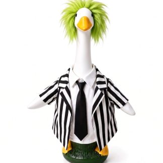 Halloween Porch Goose Outfits, Spooky Striped Suit Fits 23" Lawn Statue