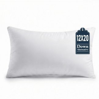 puredown® 12x20 Throw Pillow Insert Set of 1 – Supportive & Fluffy Down Alternative Pillow Forms for Couch, Sofa & Bed, Indoor Decorative Cushion Stuffer