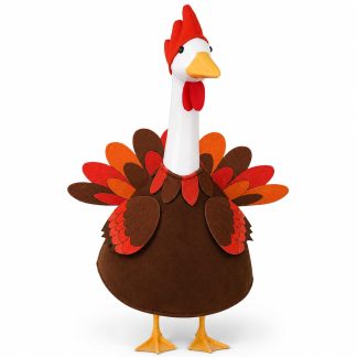 Teeanzo Thanksgiving Turkey Porch Goose Outfit for Outdoor Lawn Decor