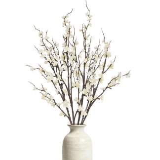 Cherica 4 Pcs Cherry Blossom Branches 39 Inch White Fake Flowers Spring Decorations for Home Decor, Artificial Flowers Long Stem Branches for Vase Wedding Office Party Table Decor