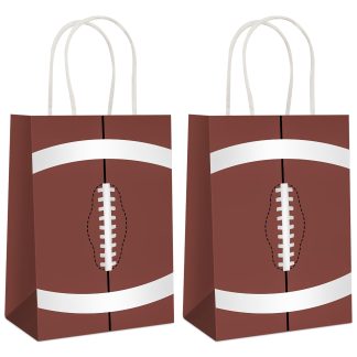 Hxezoc 12 Pieces Football Gift Bags with Handle, Paper Treat Candy Bag Sport Favor Bags for Football Theme Birthday Party Decoration Supplies