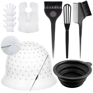 YOOVR 12pcs Hair Highlight Kit with Pre-Punched Silicone Cap and Dye Brush