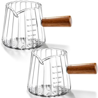 2Pcs 6oz Espresso Cups, V-Spout Espresso Shot Cups, Espresso Accessories