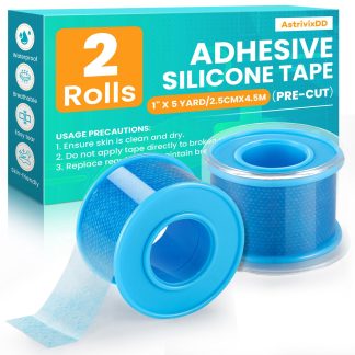 2 Rolls Soft Silicone Tape,Pre - Cut Waterproof Medical Tape Mouth Tape