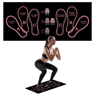 Anti-Slip Squat Mat, Squat Mat with Foot Position Sports Accessories for Home Workout, Anti-Slip & Shock-Absorbing Scientific Design Suitable for Home & Gym Use (Pink)