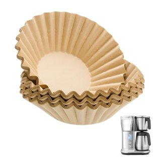 100 PCS Coffee Filters Compatible with Breville, Extra Large Basket Coffee Filters, Unbleached Disposable Paper, Smooth Brew Extraction, Will Not Tear or Clog, Ideal for Home Brewi