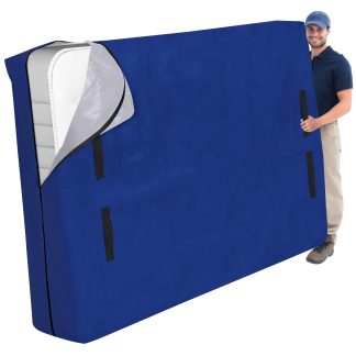 Cosy Family Mattress Bags for Moving with 8 Handles - 170GSM Extra-Thick Mattress Bag for Moving Supplies - Reusable Mattress Cover Protector Storage with Zipper - Queen Size - Blu