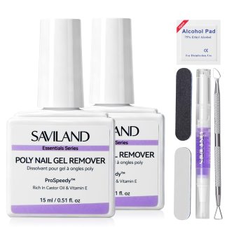 SAVILAND Poly Gel Nail Remover Kit: 2PCS Fast Gel Remover for Nails