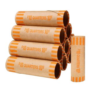 Volokitx 80 Pcs Preformed Quarter Rolls Wrappers, Quarter Coin Wrappers