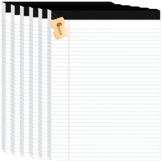 6pcs Legal Pads 8.5 x 11, Perforated White Notepad 8.5x11, 50Sheets/Pad