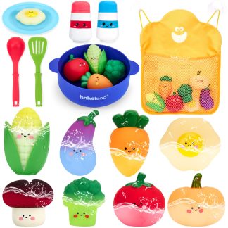 hahaland Bath Toys for Kids Ages 1-3, Color-Changing Pretend Cooking Set