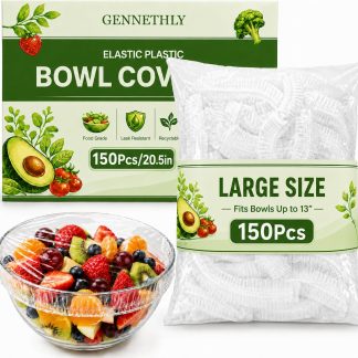 150 Pcs Large Plastic Bowl Covers for Sourdough Proofing with Elastic Edge