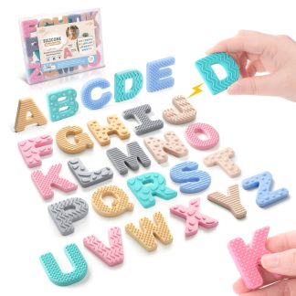 Sensory Silicone Alphabet Magnetic Letters 26 Uppercase ABC Fridge Magnets