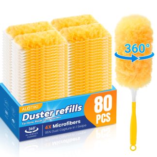 Alotiki Duster Refills, 80 Count 360° Dusters for Cleaning with 2 Handle