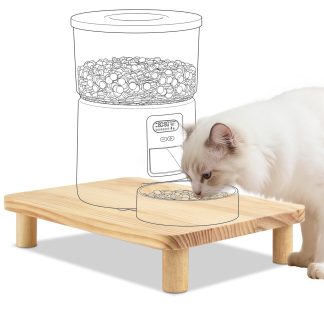 SZEE Cat Food Stand, Elevated Cat Feeder Stand for Automatic Feeder & Bowls