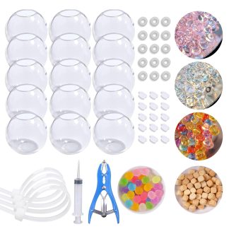 Anergoo DIY Stress Ball Making Kit-Easy DIY- 15 TPR Skins, Total 14oz of Various fillers, Create ASMR Anxiety Relief Toys, Handmade Squishy Stress Balls, Squishy Maker,Self-Care Gi