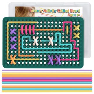 Fidget Toys for Kids 3+, Sensory Activity Knitted Board with 20 Strings