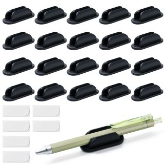UEHSNI 20 Pack Adhesive Pencil Holders for Desk,Silicone Flexible Pen Holder for Wall, Office, School,Home,Classroom Must Haves,Teacher Supplies Accessories,Desk Organizer,Art Supp