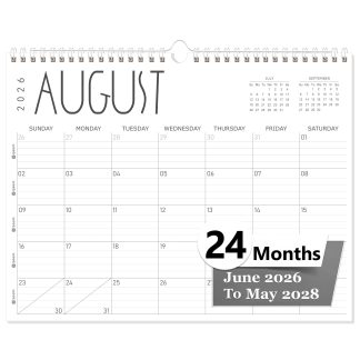 GuassLee Wall Calendar 2026-2028, 24 Months (Jun 2026-May 2028), 14"x11"