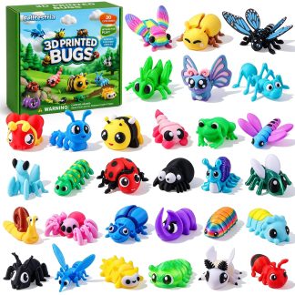 Celltestria 30Pcs 3D Printed Bugs Articulated Insect Animals Fidget Toys
