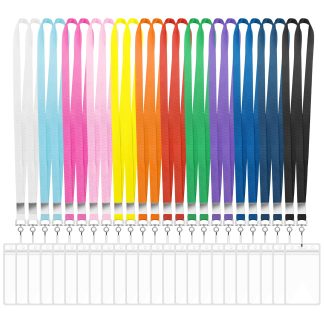 24 Pack Cruise Lanyards with Waterproof Badge Holders, Colorful