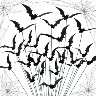RAINFLOW 30PCS Halloween Bat Garden Stakes Outdoor Yard Spooky Decor