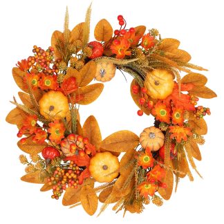 19inch Fall Wreaths Front Door Decor for Thanksgiving Autumn Home Outdoor