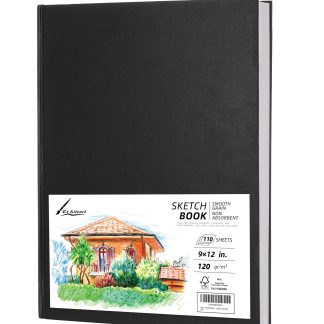 TX Liteart 9" x 12" Hardcover Sketchbook, Acid Free 120GSM Paper, 220 Pages