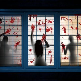 Large Halloween Window Clings Decorations Bloody Handprint Footprint