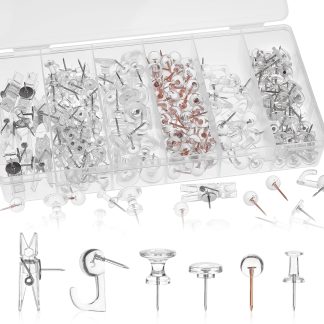 290 Pcs Push Pins Assorted, 6 Style Thumb Tacks Set for Wall Hanging