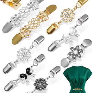 FIVEIZERO 8 Pcs Vintage Cinch Clips, 5 Styles Sweater Clips & Waist Cincher Clip – Butterfly Bow, Shirt Dress Back Cinch for Cardigan, Shawl, Scarf & Skirt, Clothing Tightener Gift
