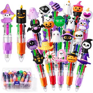 24PCS Halloween Fun Mini Multicolor Pens 4-in-1 for Party Favors Gift