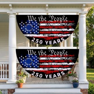 Fanfanwin 2 Pcs 6x3ft 250th Anniversary Bunting Flag Outdoor, 4th July