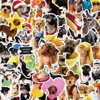 350+ Funny Dog Cat Stickers, Cute Animal Sticker Book for Water Bottles Journaling Laptop Scrapbook Guitar Suitcase Phone Snowboard Planner, Waterproof Vinyl Gifts for Women Men Gi