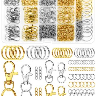 990PCS FIVEIZERO Keychain Making Kit - Keychain kit with Key Ring, Key Chain Clip, Lobster Claw Clasps, Swivel Snap Hook, Jumprings & Extender Chain for Crafts, DIY Projects and Je